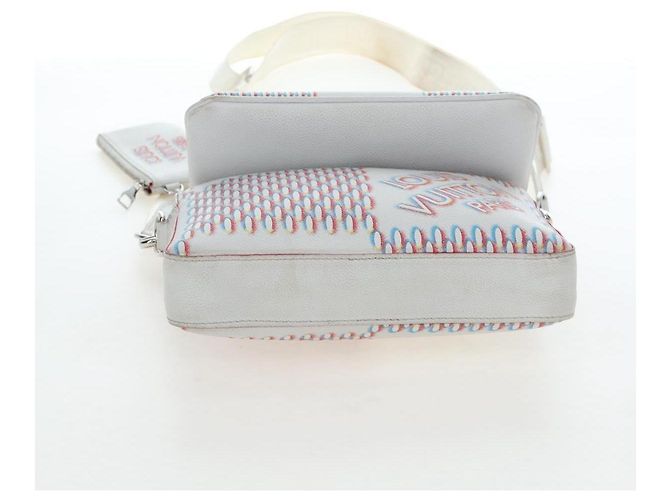 Borsa Messenger LOUIS VUITTON Damier Giant Spray Trio White M20665 Auth BA14102V Bianco - vista 9