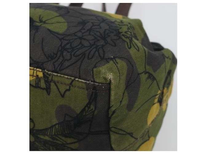Borsa Tote Miu Miu Canvas Green Silver Auth 195073A Argento Verde - vista 15