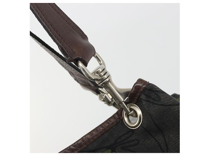 Borsa Tote Miu Miu Canvas Green Silver Auth 195073A Argento Verde - vista 17