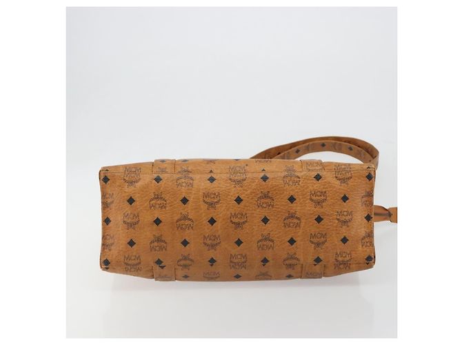 Borsa Tote MCM Vicetos PVC Pelle Marrone Tono Oro Auth 195384 - vista 5