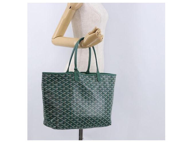 Borsa tote Saint Louis PM in PVC Herringbone GOYARD verde Auth BA14601SM - vista 24