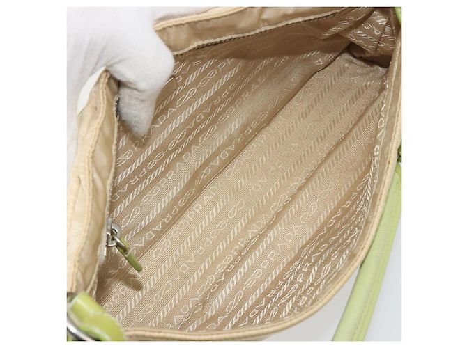 Borsa a Spalla PRADA Nylon Beige Argento Autentica 194981A - vista 10