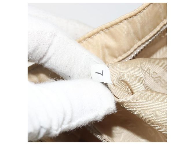 Borsa a Spalla PRADA Nylon Beige Argento Autentica 194981A - vista 12