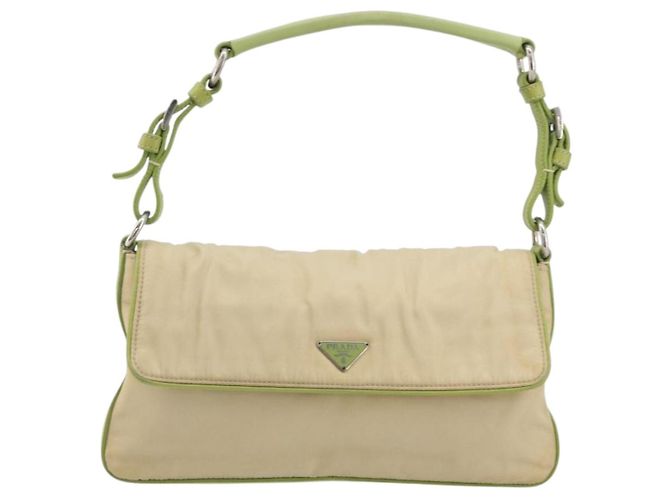 Borsa a Spalla PRADA Nylon Beige Argento Autentica 194981A - vista 13
