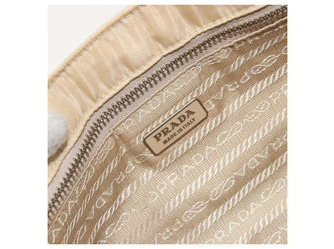 Borsa a Spalla PRADA Nylon Beige Argento Autentica 194981A - vista 20