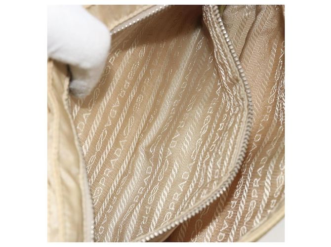 Borsa a Spalla PRADA Nylon Beige Argento Autentica 194981A - vista 24