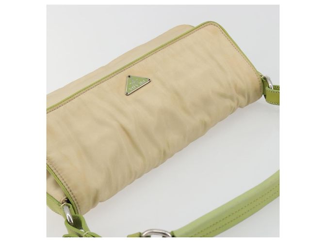 Borsa a Spalla PRADA Nylon Beige Argento Autentica 194981A - vista 6