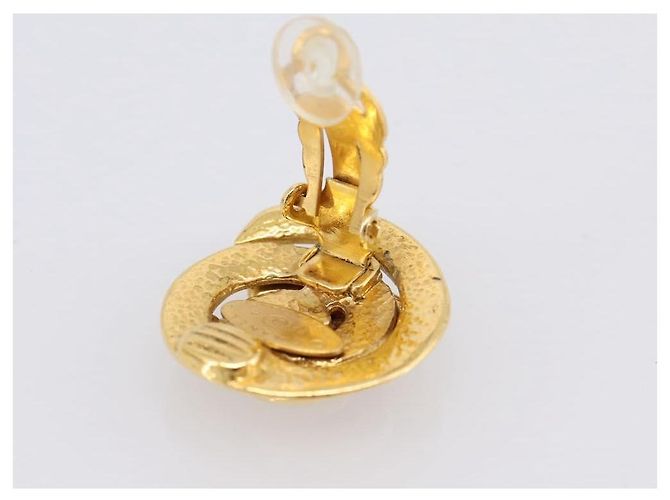 Orecchini CHANEL metallo Gold CC Auth 195950V D'oro - vista 10
