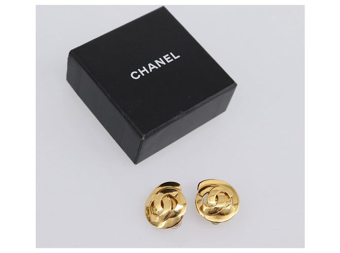 Orecchini CHANEL metallo Gold CC Auth 195950V D'oro - vista 12