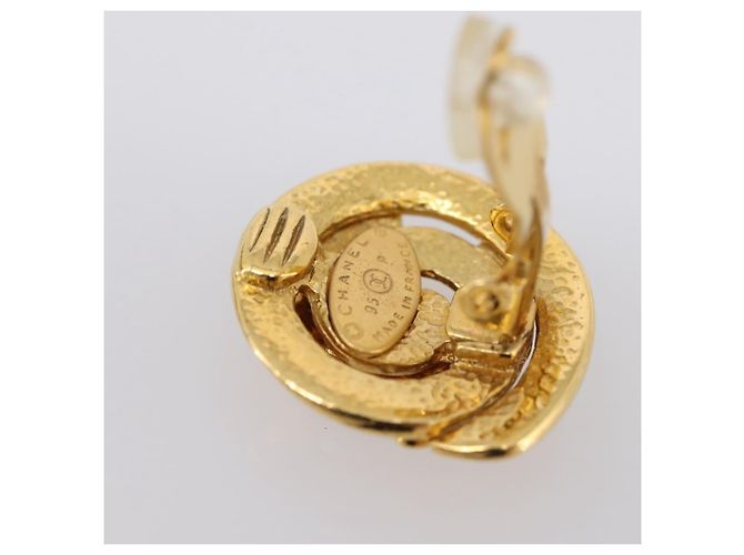 Orecchini CHANEL metallo Gold CC Auth 195950V D'oro - vista 7