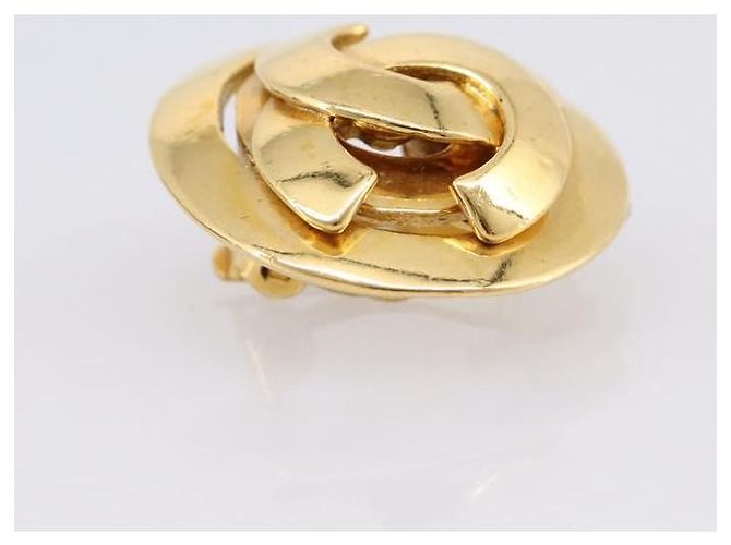 Orecchini CHANEL metallo Gold CC Auth 195950V D'oro - vista 8