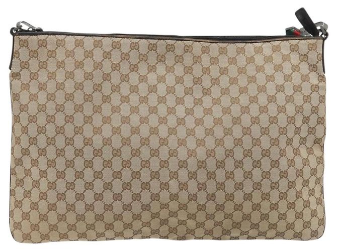 Borsa a tracolla GUCCI GG Canvas Web Sherry Line Beige Silver Auth 191971A Argento - vista 13