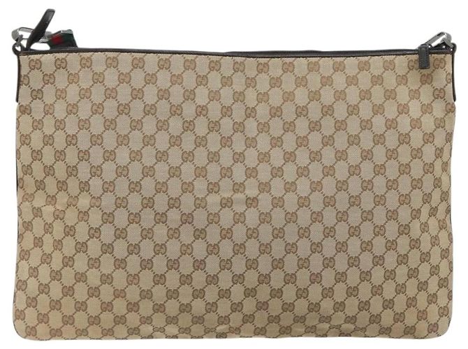 Borsa a tracolla GUCCI GG Canvas Web Sherry Line Beige Silver Auth 191971A Argento - vista 2