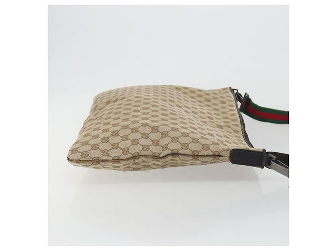 Borsa a tracolla GUCCI GG Canvas Web Sherry Line Beige Silver Auth 191971A Argento - vista 3