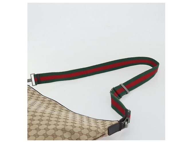 Borsa a tracolla GUCCI GG Canvas Web Sherry Line Beige Silver Auth 191971A Argento - vista 8