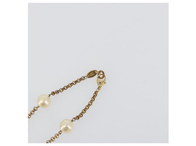 Collana CHANEL Metallo Tono Oro Bianco CC Auth bs36551 - vista 14
