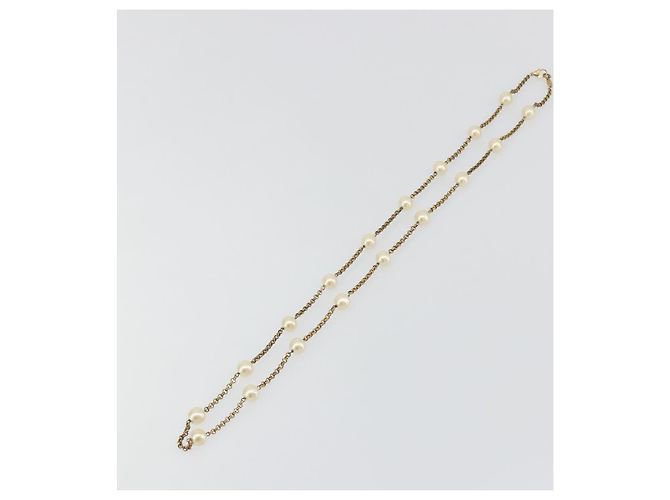 Collana CHANEL Metallo Tono Oro Bianco CC Auth bs36551 - vista 2