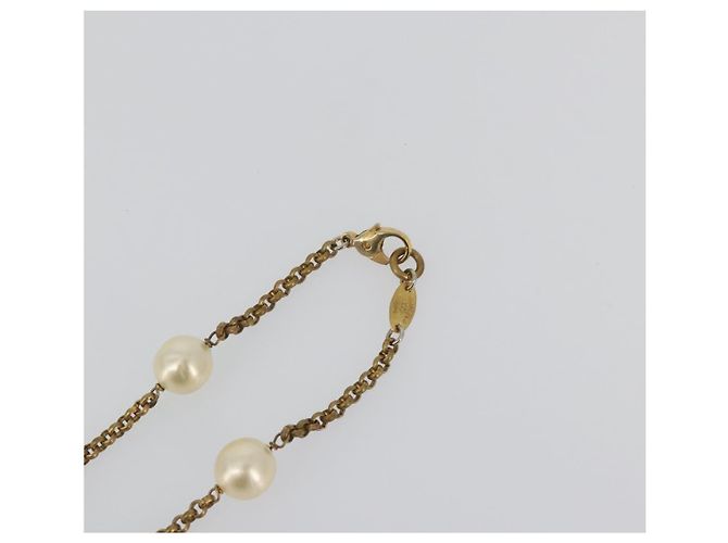 Collana CHANEL Metallo Tono Oro Bianco CC Auth bs36551 - vista 7