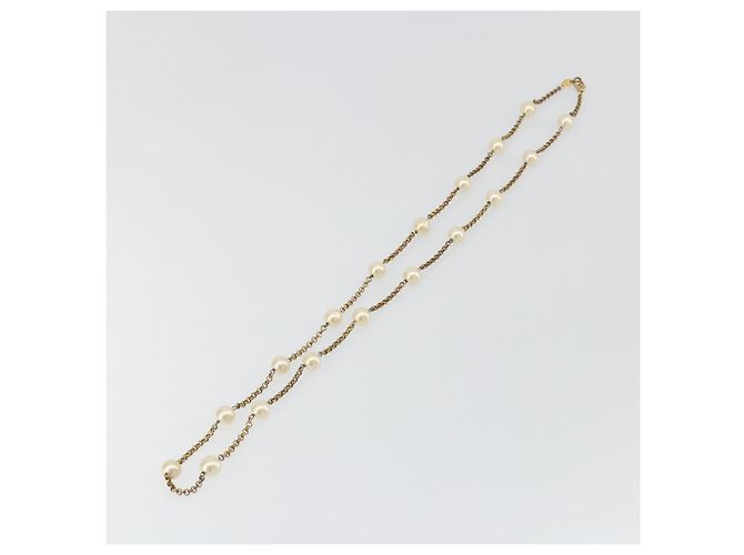 Collana CHANEL Metallo Tono Oro Bianco CC Auth bs36551 - vista 9
