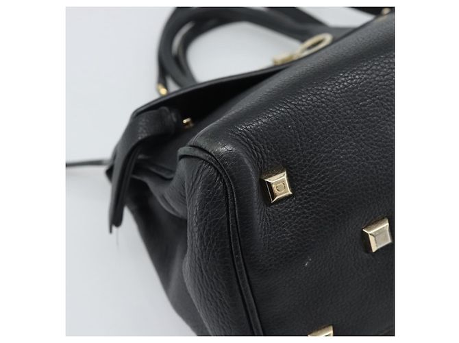 Borsa Salvatore Ferragamo Gancini Studio in pelle 2way Nero Oro Auth 195088 D'oro - vista 15