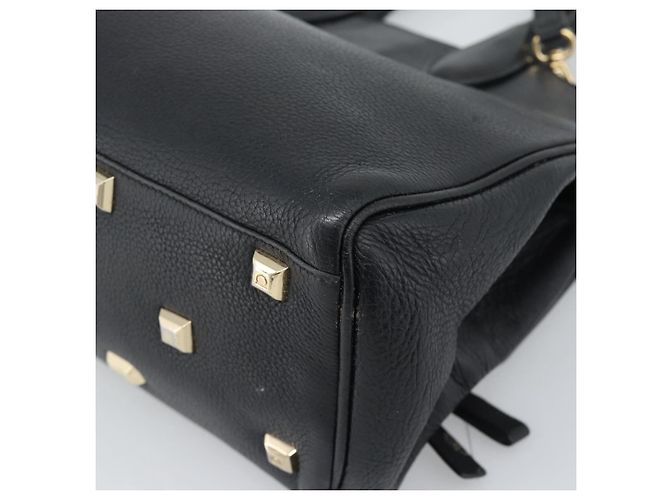 Borsa Salvatore Ferragamo Gancini Studio in pelle 2way Nero Oro Auth 195088 D'oro - vista 16