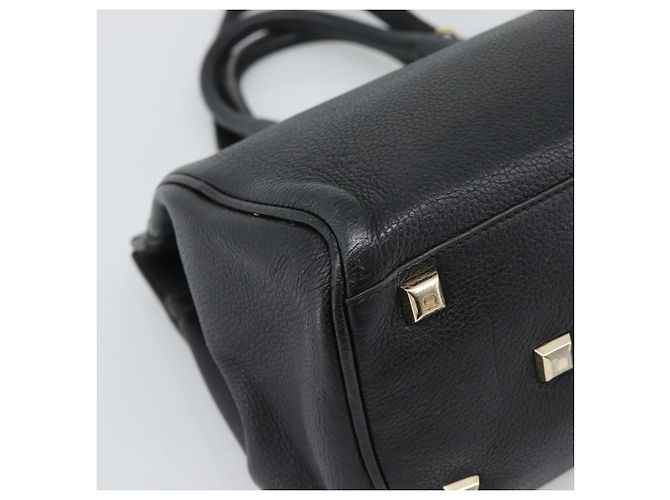 Borsa Salvatore Ferragamo Gancini Studio in pelle 2way Nero Oro Auth 195088 D'oro - vista 17