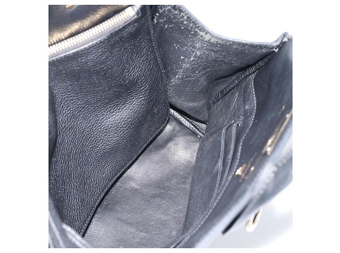 Borsa Salvatore Ferragamo Gancini Studio in pelle 2way Nero Oro Auth 195088 D'oro - vista 20