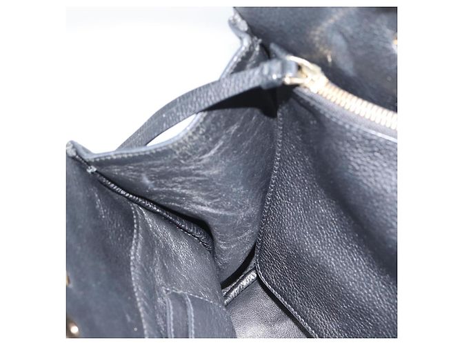 Borsa Salvatore Ferragamo Gancini Studio in pelle 2way Nero Oro Auth 195088 D'oro - vista 21