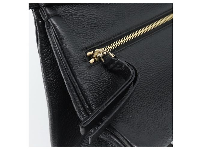 Borsa Salvatore Ferragamo Gancini Studio in pelle 2way Nero Oro Auth 195088 D'oro - vista 25