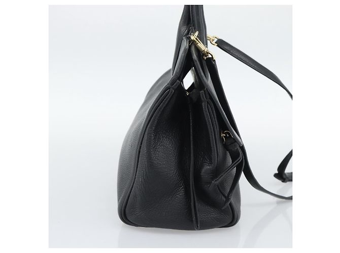 Borsa Salvatore Ferragamo Gancini Studio in pelle 2way Nero Oro Auth 195088 D'oro - vista 3