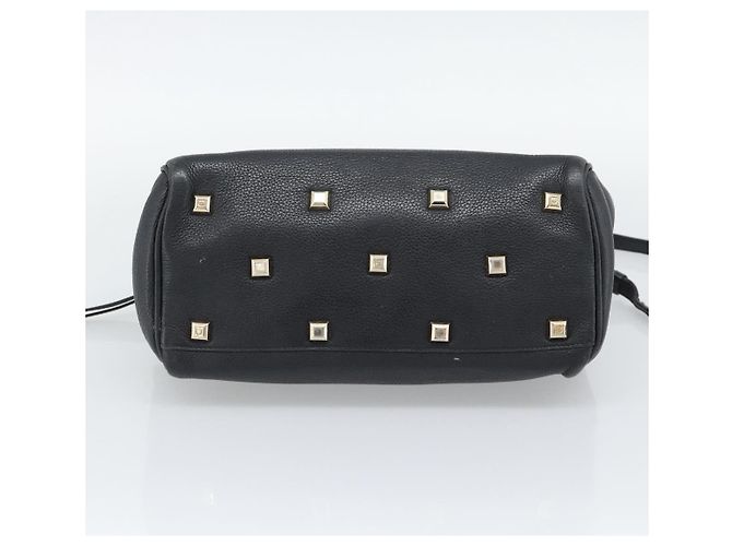 Borsa Salvatore Ferragamo Gancini Studio in pelle 2way Nero Oro Auth 195088 D'oro - vista 5