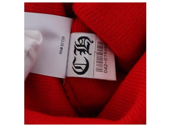 Chrome Hearts Gestrickte Wollkappe Rot Auth 196785M - Ansicht 12