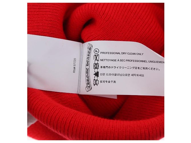 Chrome Hearts Gestrickte Wollkappe Rot Auth 196785M - Ansicht 14