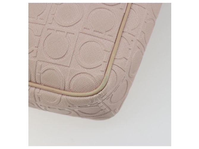 Bolso de hombro Salvatore Ferragamo Gancini de piel rosa y oro Auth 194244A Dorado - vista 16