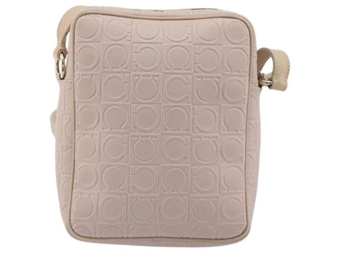 Bolso de hombro Salvatore Ferragamo Gancini de piel rosa y oro Auth 194244A Dorado - vista 2