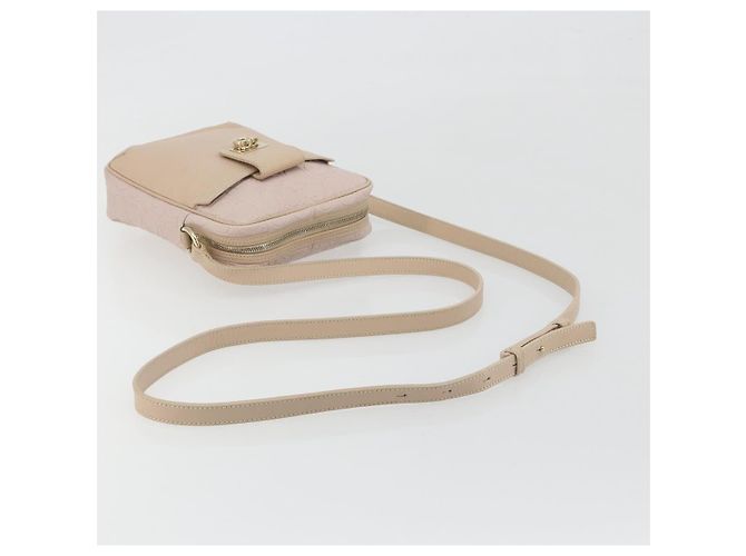 Bolso de hombro Salvatore Ferragamo Gancini de piel rosa y oro Auth 194244A Dorado - vista 7