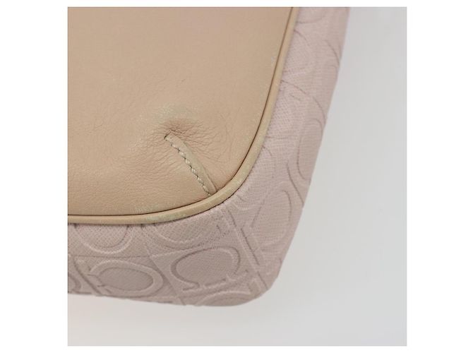 Bolso de hombro Salvatore Ferragamo Gancini de piel rosa y oro Auth 194244A Dorado - vista 9