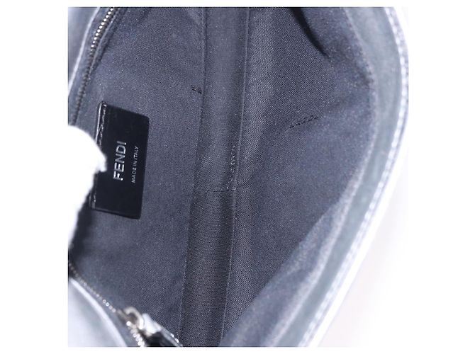 FENDI Zucca Canvas Mamma Baguette Schultertasche aus Leder Silber Auth 197105SAM - Ansicht 10