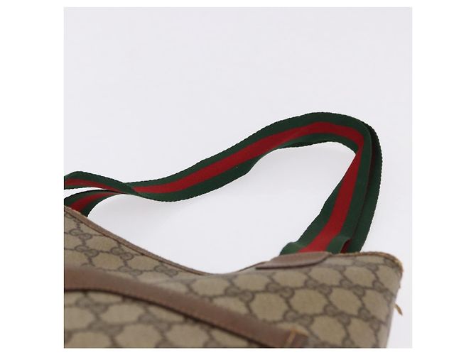 Borsa Tote GUCCI GG Supreme Web Sherry Line PVC Beige 39 02 003 Auth 195656 - vista 14
