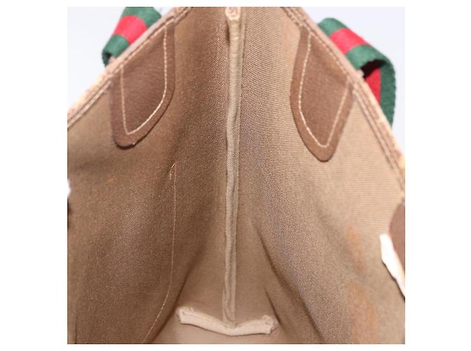 Borsa Tote GUCCI GG Supreme Web Sherry Line PVC Beige 39 02 003 Auth 195656 - vista 21