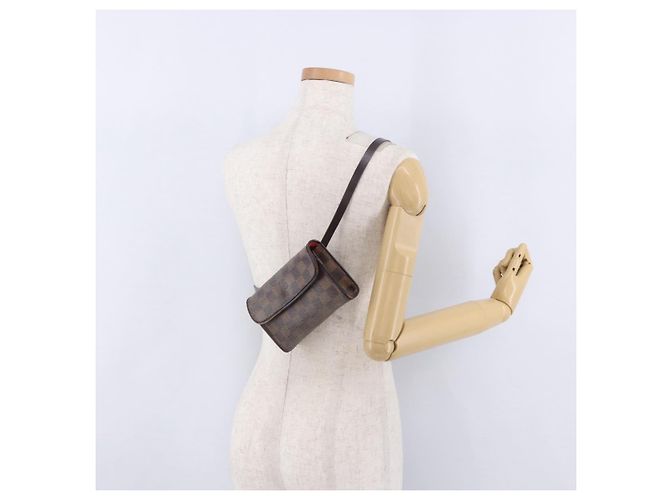 LOUIS VUITTON Damier Ebene Pochette Florentine Borsa a Vita N51856 LV Auth 196194 - vista 22