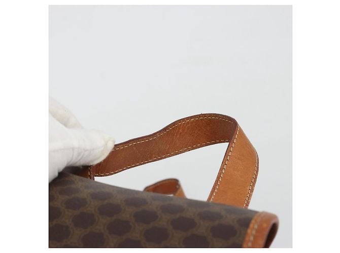 Céline Zaino CELINE Macadam PVC Leather Brown Gold Tone Auth 194199 Marrone - vista 14