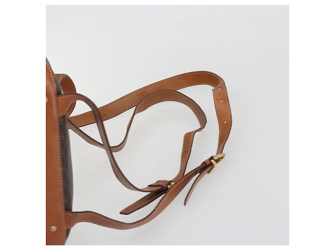 Céline Zaino CELINE Macadam PVC Leather Brown Gold Tone Auth 194199 Marrone - vista 15