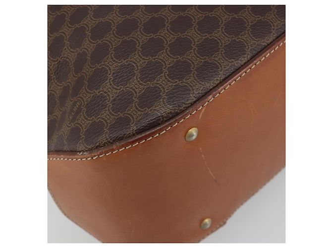 Céline Zaino CELINE Macadam PVC Leather Brown Gold Tone Auth 194199 Marrone - vista 16