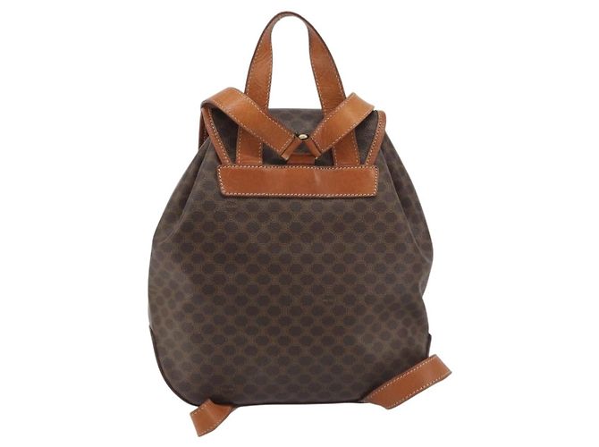Céline Zaino CELINE Macadam PVC Leather Brown Gold Tone Auth 194199 Marrone - vista 2