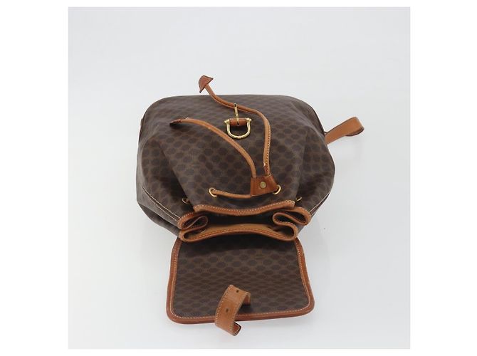 Céline Zaino CELINE Macadam PVC Leather Brown Gold Tone Auth 194199 Marrone - vista 20