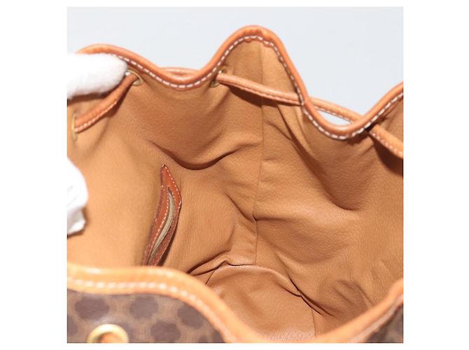 Céline Zaino CELINE Macadam PVC Leather Brown Gold Tone Auth 194199 Marrone - vista 22