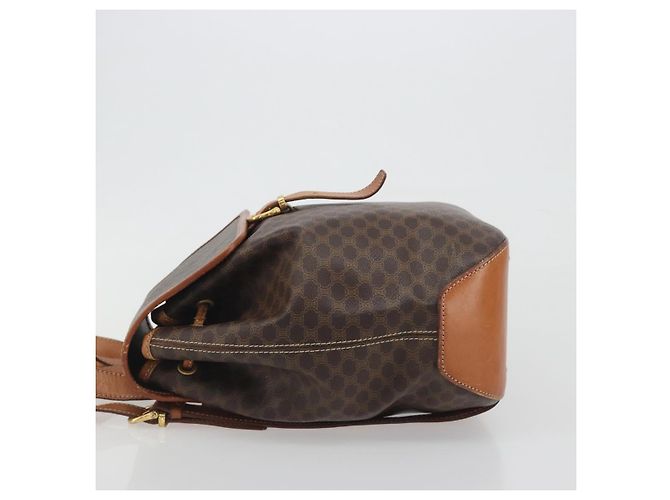 Céline Zaino CELINE Macadam PVC Leather Brown Gold Tone Auth 194199 Marrone - vista 4