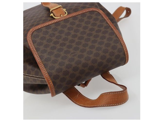 Céline Zaino CELINE Macadam PVC Leather Brown Gold Tone Auth 194199 Marrone - vista 6