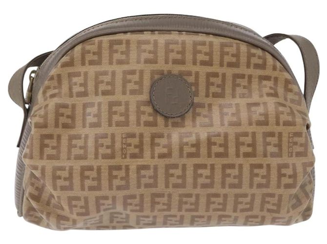 Borsa a tracolla FENDI Zucchino Canvas PVC Beige Auth 197102 - vista 13